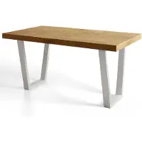Alpi Möbel Table de Salle à Manger 140x80 cm, Table Cuisine avec des Pieds Métalliques Robustes, Collection Loft Trapez, Lancelot