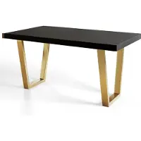 Alpi Möbel Table de Salle à Manger 160x90 cm, Table Cuisine avec des Pieds Métalliques Robustes, Collection Loft Trapez, Noir