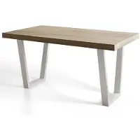 Alpi Möbel Table de Salle à Manger 160x90 cm, Table Cuisine avec des Pieds Métalliques Robustes, Collection Loft Trapez, Sonoma