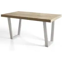 Alpi Möbel Table de Salle à Manger 160x260 cm, Table Extensible avec des Pieds Métalliques Robustes, Collection Loft Trapez, Halifax