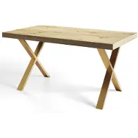 Alpi Möbel Table de Salle à Manger 160x260 cm, Table Extensible avec des Pieds Métalliques Robustes, Collection Loft X, Artisan