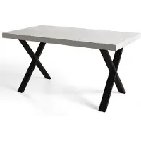 Alpi Möbel Table de Salle à Manger 140x80 cm, Table Cuisine avec des Pieds Métalliques Robustes, Collection Loft X, Blanc