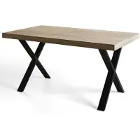 Alpi Möbel Table de Salle à Manger 120x220 cm, Table Extensible avec des Pieds Métalliques Robustes, Collection Loft X, Sonoma