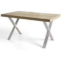 Alpi Möbel Table de Salle à Manger 140x80 cm, Table Cuisine avec des Pieds Métalliques Robustes, Collection Loft X, Halifax