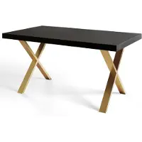 Alpi Möbel Table de Salle à Manger 140x80 cm, Table Cuisine avec des Pieds Métalliques Robustes, Collection Loft X, Noir