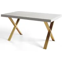 Alpi Möbel Table de Salle à Manger 160x90 cm, Table Cuisine avec des Pieds Métalliques Robustes, Collection Loft X, Blanc