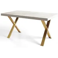 Alpi Möbel Table de Salle à Manger 180x280 cm, Table Extensible avec des Pieds Métalliques Robustes, Collection Loft X, Marbre