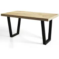 Alpi Möbel Table de Salle à Manger 140x80 cm, Table Cuisine avec des Pieds Métalliques Robustes, Collection Loft Trapez, Artisan