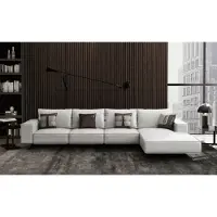 AEA Moderne Wohnlandschaft Ecksofa Couch Polster Leder Sitz Ecke Garnitur Weiß