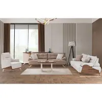 AEA Canapé complet Beige Designer Fauteuil trois places Meubles rembourrés
