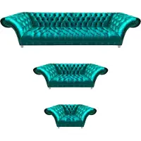 AEA Sitzmöbel Sofa Set 3tlg Wohnzimmer Garnitur Chesterfield Textil Einrichtung