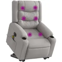vidaXL Fauteuil de massage avec releveur Électrique Gris nuage Tissu