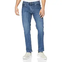 Wrangler - Jeans pour hommes - Coupe classique - Couleur rouge "Kabel" - Délavage "Mid Stone"