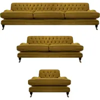 AEA Wohnzimmer Chesterfield Modern Sofagarnitur 3tlg Polstermöbel Einrichtung