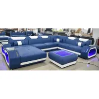 AEA Sofas U-Form Ecksofa Polster Couch Leder Eck Wohnlandschaft Designer Couch