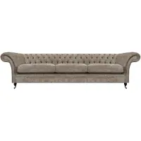 AEA Hellgraue Chesterfield Sitzcouch Polstermöbel Designer Dreisitzer Sofa