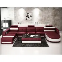 AEA LEDERSOFA DESIGNER WOHNLANDSCHAFT SOFA U-Form mit USB COLO 3 ECKSOFA COUCH