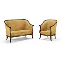 AEA Sofa Couch Polster Klassischer 2 Sitzer Sessel Gelb Italienische Stil