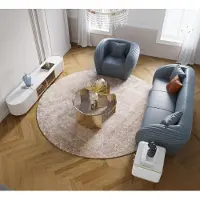 AEA Ledersofa Sofa Couch Polster 5tlg. Wohnzimmer Set Garnitur Couchen Set Polster