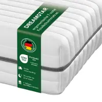 Dreamstar Matelas en mousse froide 7 zones XXL | 100 x 200 cm | 24 cm d'épaisseur | H3 | moyennement ferme | Argent