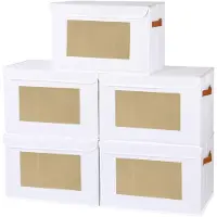 Merkloos 5 boîtes de rangement avec couvercle et poignées