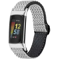 IMoshion Bracelet en nylon élastique pour Fitbit Charge 5 - Blanc