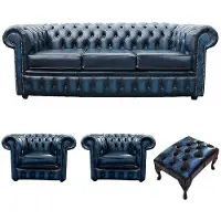 AEA Sofagarnitur Chesterfield Design Set Polster Couch Garnituren Leder #455