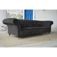 AEA Chesterfield 4 Sitzer Couchen Luxus Stoff Couchen Polster Garnitur XXL Textil