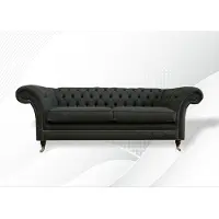 AEA Chesterfield 3 Sitz Textil Stoff Dreisitzer Grau Wohnzimmer Design Sofa Couchen