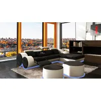 AEA Ledersofa Couch Wohnlandschaft L-Form Design Modern Sofa 3085