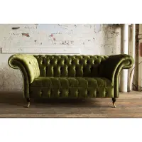 AEA Chesterfield 2 Sitzer Wohnzimmer Couch Sofa Polster Sitz Garnitur