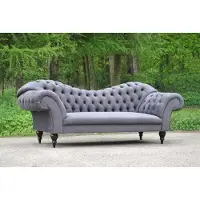 AEA Dreisitzer Design Couch Grau Polster Sitz Textil Sofa 3 Sitzer Chesterfield