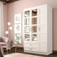 Skye Decor , modèle Rb-050, armoire, blanc mat, panneau de particules, 105 x 180 x 52 cm