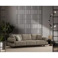 AEA Eleganter Beiger Dreisitzer Wohnzimmer Polstersofa Edle Textilcouch