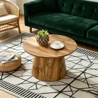 StarTech.com Ensemble de tables basses - Tables d'appoint empilables - 2 pièces - Bois et MDF - Base stable - Dimensions : 50 × 48 cm et 60 × 35 cm - Bois naturel
