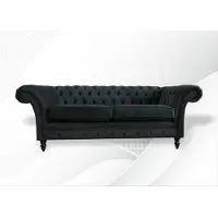 AEA Chesterfield 3 Sitzer Big xxl Möbel Sofa Modern Design Textil Wohnzimmer Schwarz