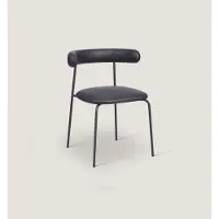 AEA Chaise noire en acier inoxydable similicuir Chaises monoplace Salle à manger Meubles