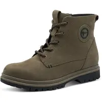Tamaris Bottes à lacets pour femmes , couleur verte, en cuir velours, taille 39