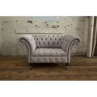 AEA Chesterfield Big Design Wohnzimmer Couch Sofa Polster 1 Sitz Leder #146