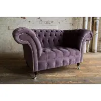 AEA Chesterfield Sofa Fernseh Couch 1 Sitzer Luxus Textil Stoff Couchen Polster #8