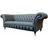 AEA Chesterfield Sofa Polster Designer Couchen Sofas Garnitur Dreisitzer Grau