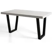 Alpi Möbel Table de Salle à Manger 160x260 cm, Table Extensible avec des Pieds Métalliques Robustes, Collection Loft Trapez, Blanc