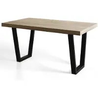 Alpi Möbel Table de Salle à Manger 160x90 cm, Table Cuisine avec des Pieds Métalliques Robustes, Collection Loft Trapez, Sonoma