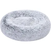 Amazon Basics A. Lit douillet pour animaux de compagnie, modèle "donut", en Fourrure artificielle, lavable en machine
