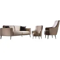 AEA Sofagarnitur Sofa 3+1+1 Sitzer Wohnzimmer Set 3tlg Sofas Modern Beige Stil