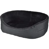 Love Story Panier ovale pour animaux avec intérieur aspect peluche - Noir - L 40 x l 23 cm - Gamme Newton
