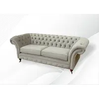 AEA Chesterfield 3 Sitzer Beige Kreative Möbel Big xxl Wohnzimmer Modern Design Sofa