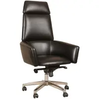 Xl Moebel Gmbh Chaise de bureau ergonomique noire en similicuir au design moderne