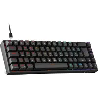 Koorui Clavier mécanique de jeu , 68 touches, switches rouges, couleur noire