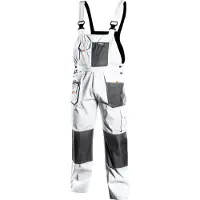 Neo Tools Pantalon de travail à bavette, blanc, HD, taille XXL/58